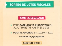 Anuncian nuevo sorteo de lotes fiscales en Capital