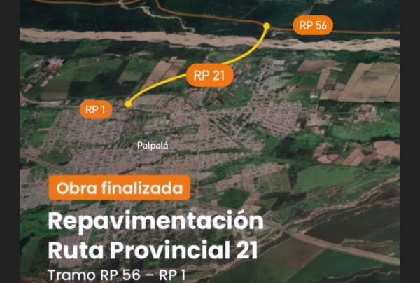 Las obras de la RP 56 abordaron la RP 21, hacia Palpal&aacute;