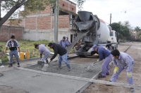 Trabajos de pavimentaci&oacute;n en calle Vilcapugio