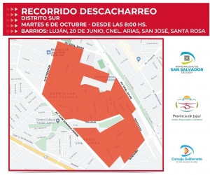 Hoy descacharreo en sector sur