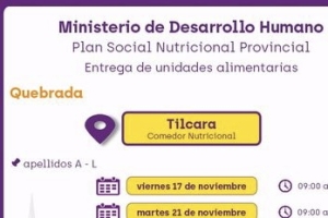 Refuerzos alimentarios para familias de Quebrada