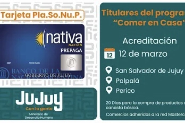Asistencia Directa: Acreditaci&oacute;n de la Tarjeta PLASONUP-NATIVA
