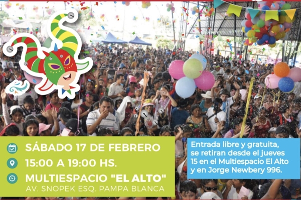 Carnaval de las Infancias el pr&oacute;ximo s&aacute;bado en Multiespacio El Alto