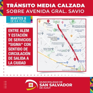 Av. Savio tendrá circulación de media calzada