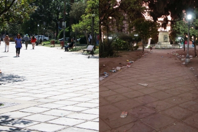 R&aacute;pida actuaci&oacute;n del municipio capitalino ante los festejos en Plaza Belgrano