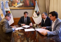 En Libertador. Sadir firm&oacute; convenios para ejecutar obras de pavimentaci&oacute;n