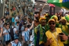 Argentina y Brasil tuvieron su duelo de hinchadas en Doha