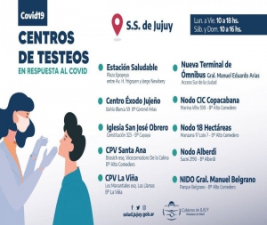 Nuevo Centro de Testeo en San Salvador de Jujuy