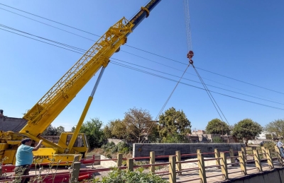 Avances en la construcci&oacute;n del nuevo puente sobre avenida Snopek
