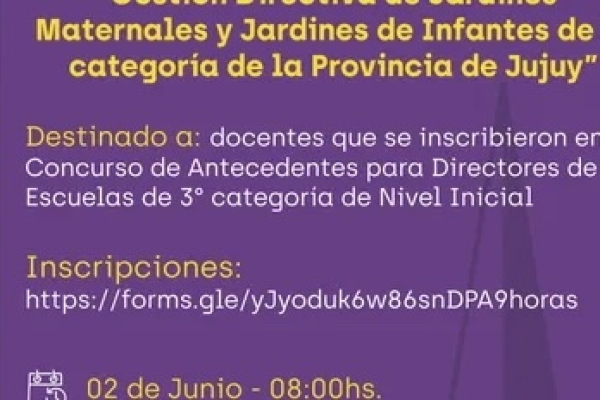 Jornada sobre experiencia en gesti&oacute;n directiva de 3&deg; categor&iacute;a del Nivel Inicial