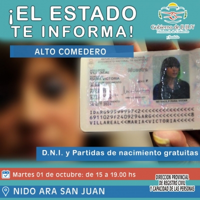 EL &ldquo;ESTADO TE INFORMA&rdquo; ESTAR&Aacute; EN ALTO COMEDERO