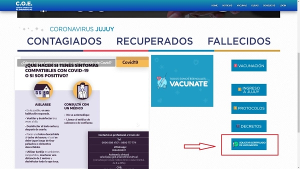 Habilitaron tr&aacute;mite web para el certificado de vacunas Covid