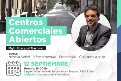 Invitan a una capacitaci&oacute;n gratuita sobre Centros Comerciales Abiertos