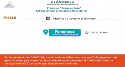 Pla.So.Nu.P. desde hoy en Pumahuasi