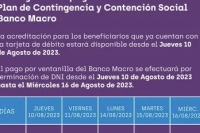 Cronograma de pagos de Plan de Contingencia y Contenci&oacute;n Social