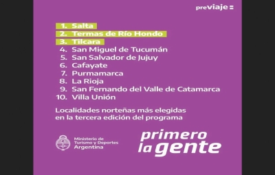 Jujuy en el Top 10 de destinos elegidos en el PreViaje