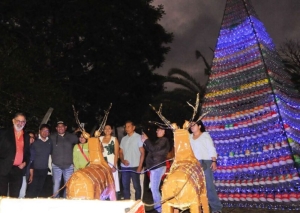 Jorge encendi&oacute; el Arbolito de Navidad Sustentable en Chijra