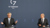 La guerra, el rediseño financiero y Malvinas, en el discurso del Presidente ante el G7