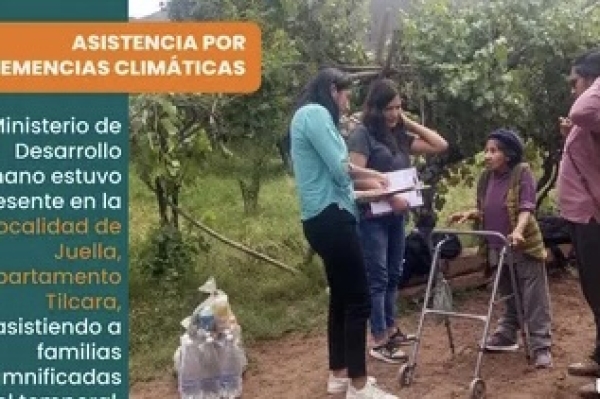 Asistencia a familias de Juella luego del temporal