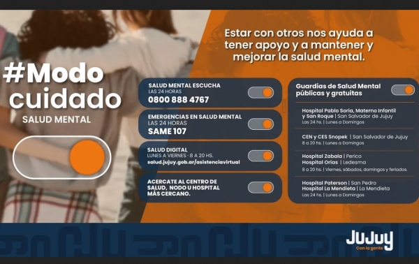 &quot;Modo Cuidado&quot;: Jujuy activa la campaña para proteger la Salud Mental