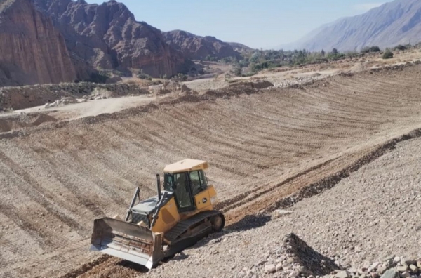 Avanzan obras claves en el r&iacute;o Huasamayo, en Tilcara