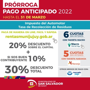 Extienden el plazo para obtener los descuentos por pago anticipado