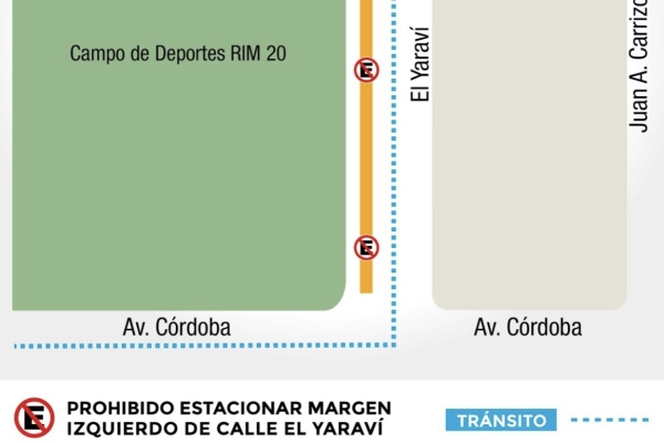 Desde el 2 de junio: prohibido el estacionamiento a la margen izquierda de calle El Yarav&iacute;