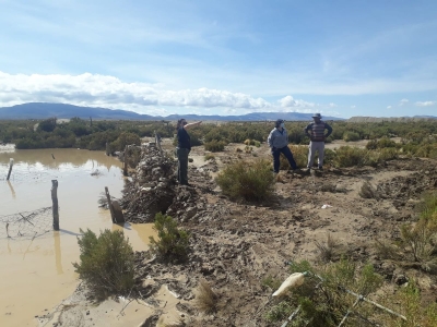 P&eacute;rdidas por  lluvias y el desborde de r&iacute;o Colpayo en Pozuelo
