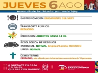 As&iacute; ser&aacute;n los servicios por el D&iacute;a de San Salvador
