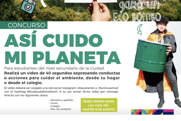 Hasta el martes 8 estudiantes pueden presentar el video del concurso &ldquo;As&iacute; cuido mi planeta&rdquo;