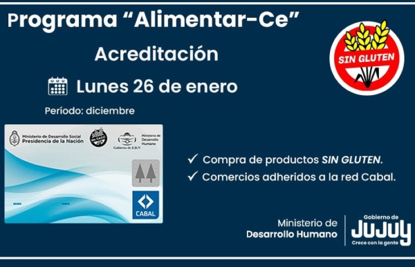 Celiaqu&iacute;a. Acreditaci&oacute;n de la tarjeta Alimentar-Ce