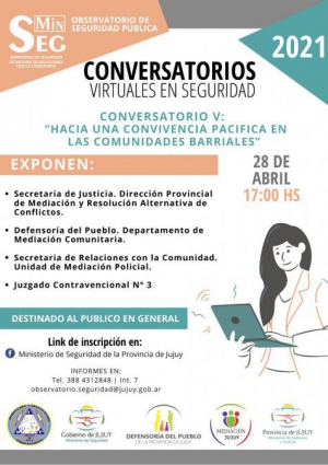 "Hacia una convivencia pac&iacute;fica en las Comunidades Barriales"