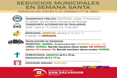 As&iacute; ser&aacute;n los servicios en Capital por Semana Santa