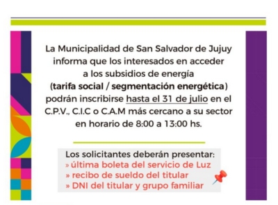 Tarifa Social.Vecinos podr&aacute;n registrarse en las instituciones municipales