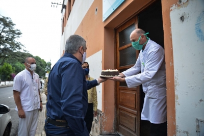 Morales salud&oacute; a los trabajadores en su d&iacute;a