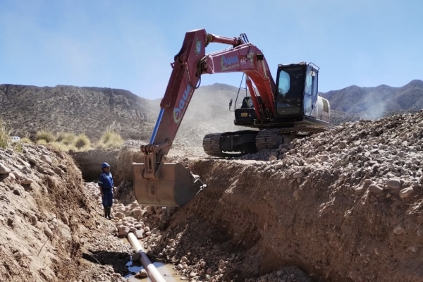 Avanza la gran obra de aumento de producci&oacute;n de agua potable para Humahuaca