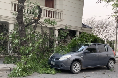 Tras un intenso calor, un temporal de lluvia, granizo y viento afect&oacute; a la tacita de plata
