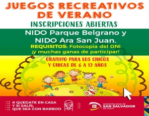 Inscriben para juegos recreativos de verano