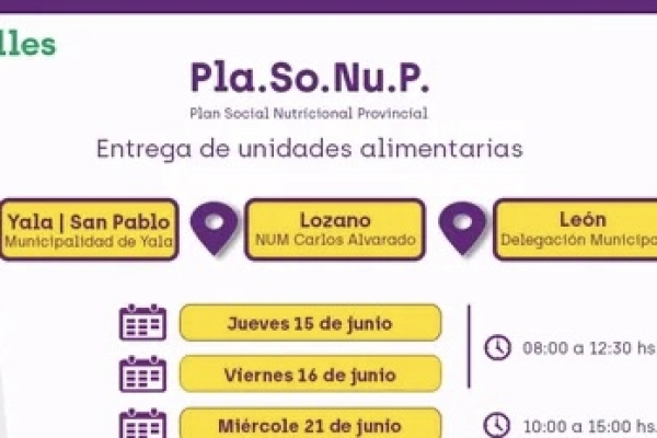 Unidades alimentarias: Entregar&aacute;n en Yala, Lozano y Le&oacute;n