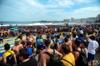 El banderazo de los hinchas de Boca en Copacabana fue un éxito