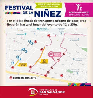 Modifican el tránsito por el “Festival de la Niñez”