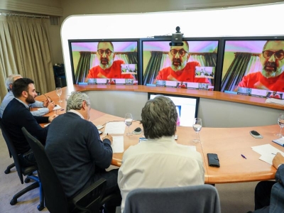 Jorge particip&oacute; de videoconferencia con Alberto Fernandez