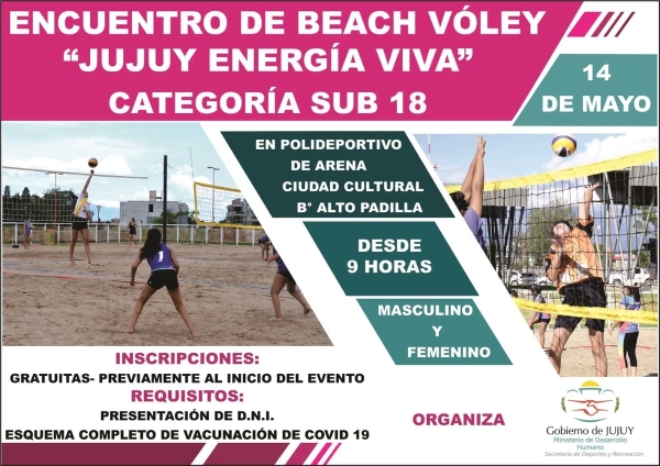 "Encuentro de Beach V&oacute;ley - Jujuy Energ&iacute;a Viva&rdquo; categor&iacute;a sub 18