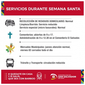 As&iacute; ser&aacute;n los servicios municipales por Semana Santa