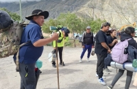 Peregrinos en Punta Corral. Garantizan cuidado y acompa&ntilde;amiento