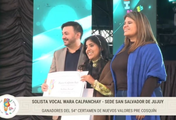 Wara Calpanchay, ganadora del Pre Cosqu&iacute;n en Solista Vocal