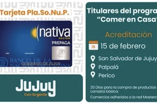 A partir del 15 de febrero acreditar&aacute;n tarjeta PLASONUP