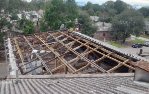 Avance de obras en cubierta del Hospital Oscar Or&iacute;as