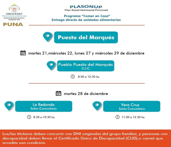 Programa "Comer en Casa"