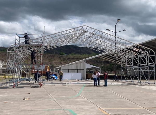 Comenz&oacute; el armado de los stands para la Expojuy en Ciudad Cultural